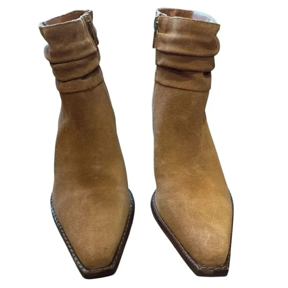 Revolve Vince Camuto Nerlinji Leather Suede Slouch Ankle Western Boot NWOT